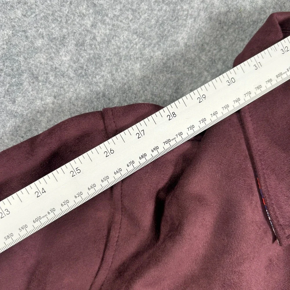 Robert Graham Jacket Mens XXL Burgundy Faux Suede Snap Front Pocket